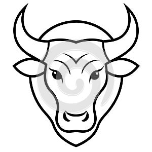 a bull with a black face that has a white face vector illustration photo