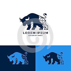 bull building logo vector icon download illustration