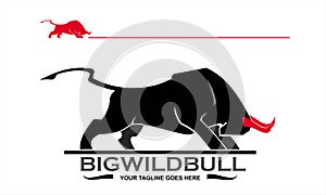 Bull, Bull fighter, Bull icon in black, Bull mascot in red