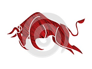 Bull charging, Bull attack graphic vector
