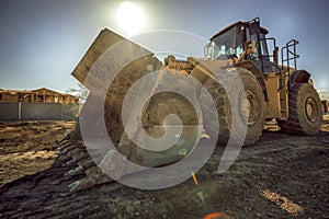 Bull Dozer on a constructions site photo