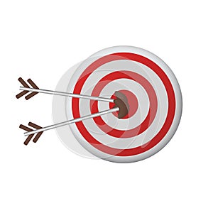 Bull eye aim target focus object for win solution achievement concept
