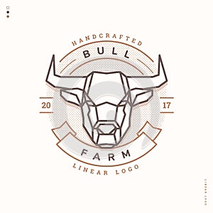 Bull farm linear logo