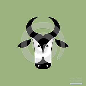 Bull head icon, design element for poster
