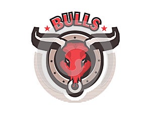 Bull head icon white background