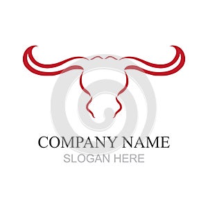 Bull head logo design,Creative bull horns symbol Vector illustration