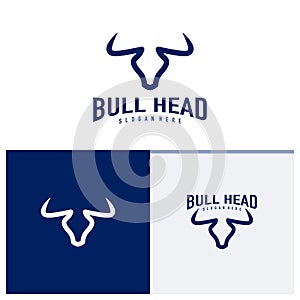 Bull head logo design vector. Bull illustration logo concept