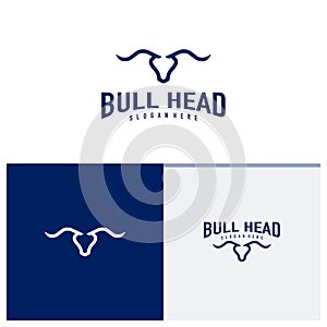 Bull head logo design vector. Bull illustration logo concept