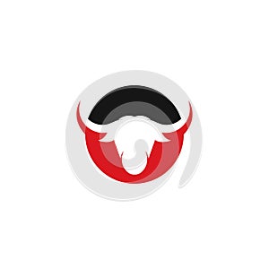 Bull head logo vector icon illustration