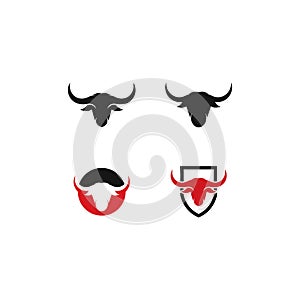 Bull head logo vector icon illustration