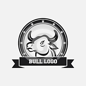 Bull head mascot icon design template