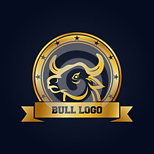 Bull head mascot icon design template