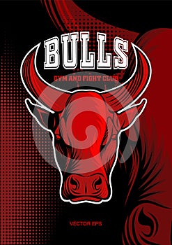 Bull head vector illustration.