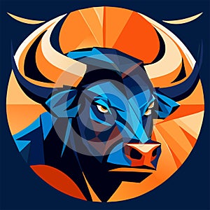 Bull head vector illustration. Bull head icon. Bull head vector illustration. generative AI