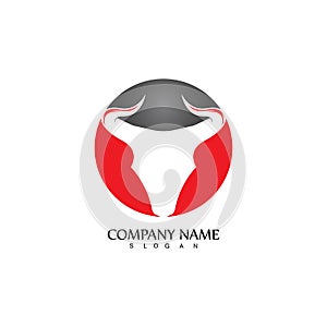 Bull horn logo and symbol template icons app