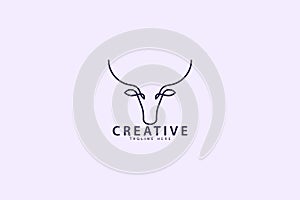Bull Logo Design with lines photo