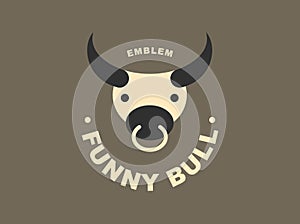 Bull logo - vector illustration, emblem on dark background