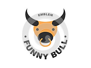 Bull logo - vector illustration, emblem on white background
