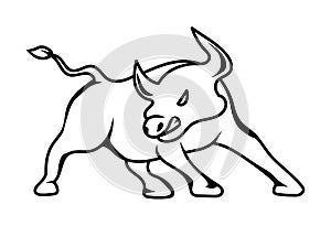 Bull logo vector illustration.Stock market icon logo