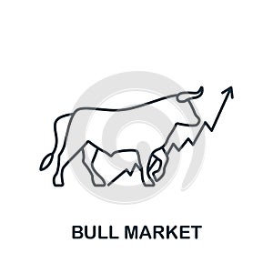 Bull Market icon. Line simple line Stock Market icon for templates, web design and infographics