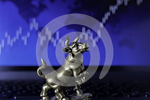 Bull market Investment chance. investor should to trade more than normal situation to make more capital gain or profit.