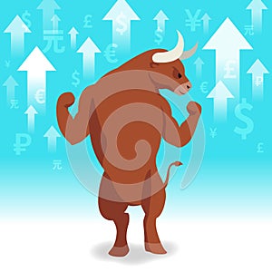 Bull market presents uptrend stock market concept