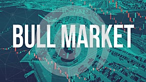 Bull Market theme with US shipping port