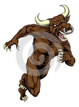 Bull mascot charging