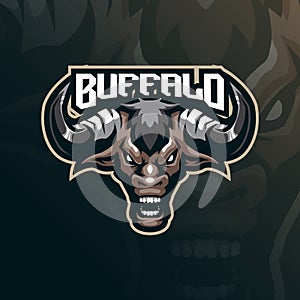 Bull mascot logo design vector with modern illustration concept style for badge, emblem and t shirt printing. angry head bull