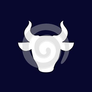 Bull, ox head vector silhouette