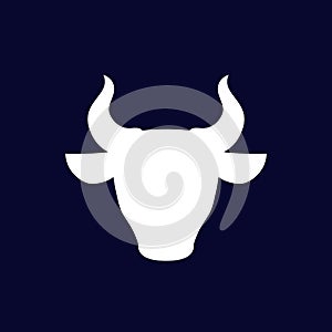Bull, ox head vector silhouette photo