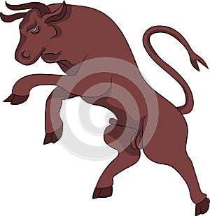 Bull rebelling