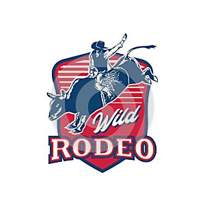 Bull Rodeo vector illustration logo design