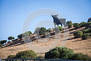 Bull-shaped billboard in Spain