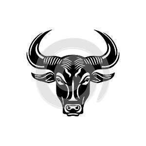 Bull silhouette Logo of animal head clipart