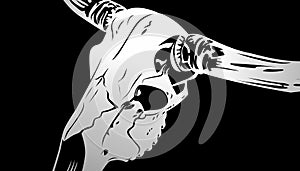 Bull skull Line art  [ Vector Format available ]