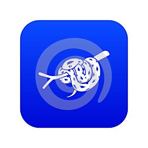 Bull snake icon blue vector