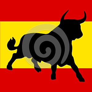 Bull and the spanish colors photo