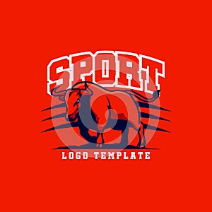 Bull sport logo template design