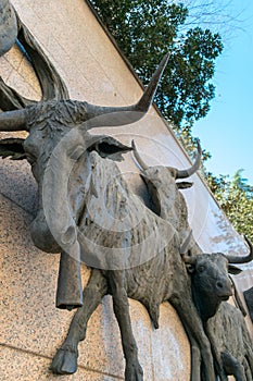 Bull statues outside Las Ventas Bullring Plaza de Toros de Las photo