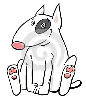 Bull terrier dog cartoon animal character photo