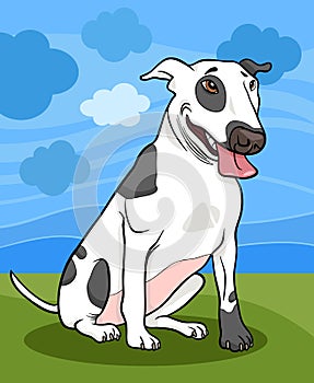 Bull terrier dog cartoon illustration