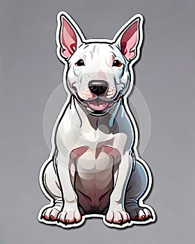 bull terrier dog sticker isolated decal comic character