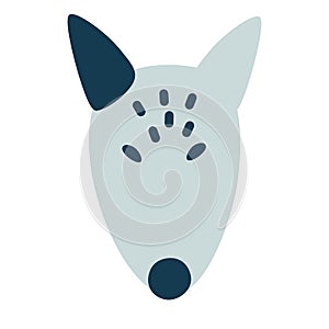 Bull terrier face. Logo design cartoon vector