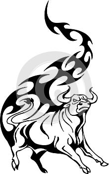 Bull in tribal style - image.