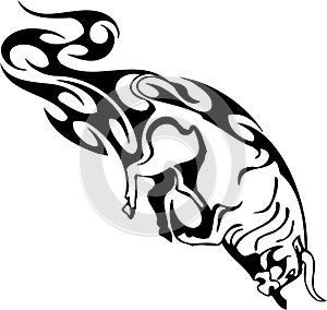 Bull in tribal style - image.