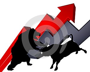 Bull Vs Bear Stock Market Wall Street Concept