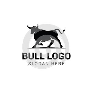 Bull walking logo template