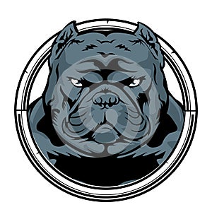 Bulldog Annimal head Ring logo icon vector