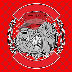 Bulldog with cap logo design